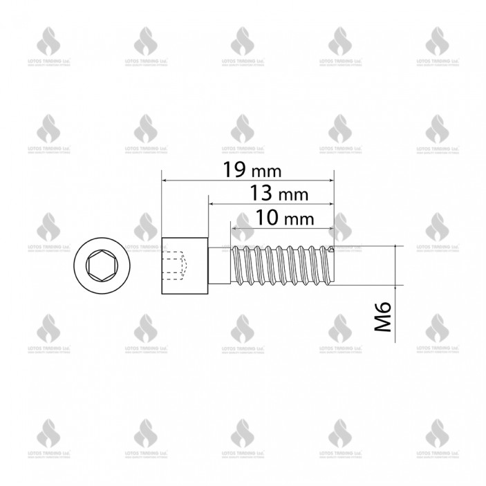 QFIX screw M6, 9mm Fittings and fasteners