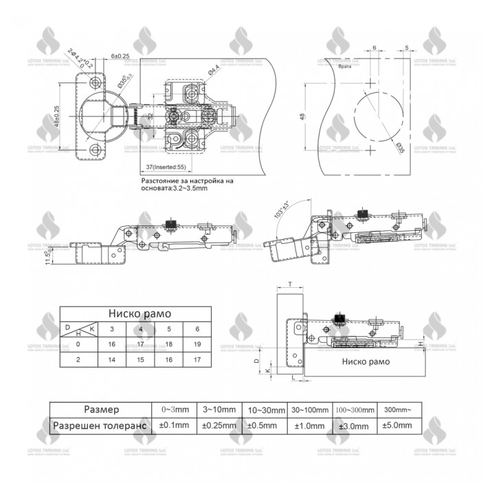 IVENTO K Soft-close clip-on 3D hinge full overlay  Hinges