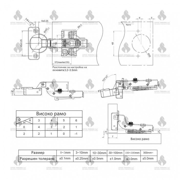 IVENTO K Soft-close clip-on 3D - hinge without overlay Hinges