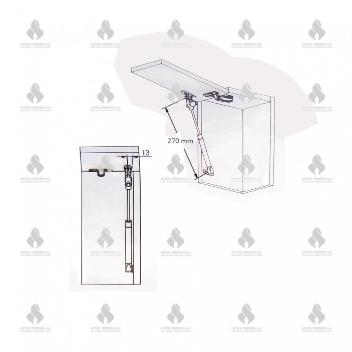 Газов амортисьор за плавно прибиране IVENTO 7. Амортисьори и ножици за повдигащи и падащи вратички