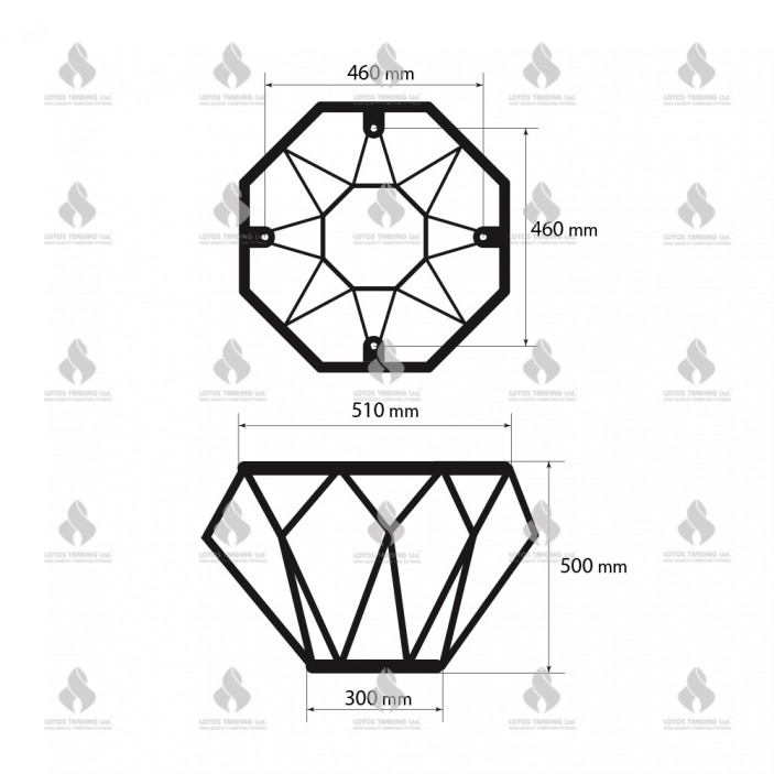 FORMAKS Стойка за маса черно мат Мебелни крака и дистанционери