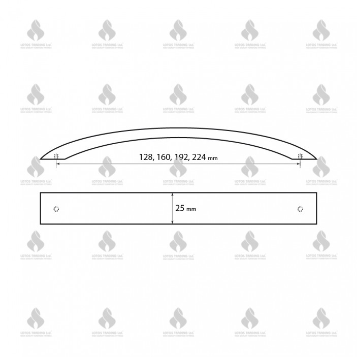 Aluminium lux handle 3540 inox 13.338.128-224.08 - Furniture handles Aluminium lux handle 3540 inox Furniture handles