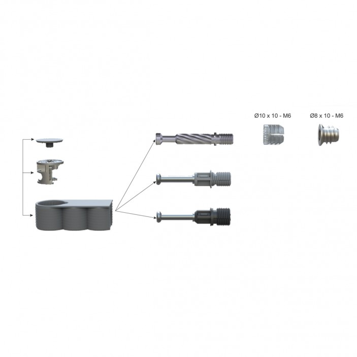 Сглобка за мебели, бяла 2. Крепежни и свързващи елементи
