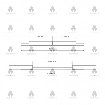 Синхронен механизъм за разтегателна маса 118 средна част 400 mm Механизми за маси