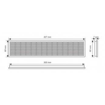 IVENTO Rectangular plastic grille 68x307 mm IVENTO Rectangular plastic grille 68x307 mm
