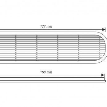IVENTO Oval plastic grille 45x177 mm Interior door accessories