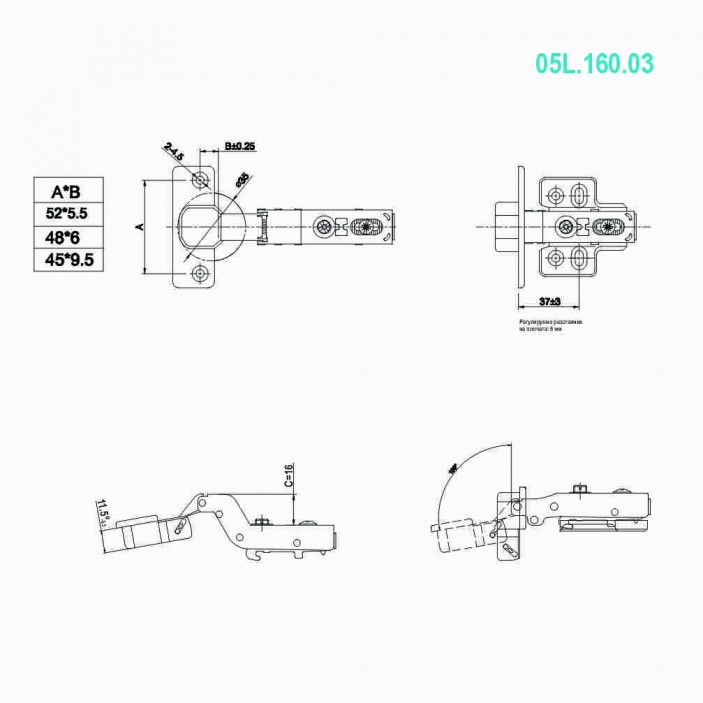 Clip on SS soft closing hinge Inset Hinges