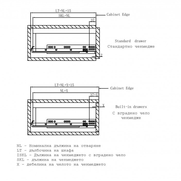 Undermount soft-closing slide full extension and a 3D adjustment Drawer slides