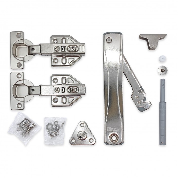 IVENTO K Комплект Ножица Push Open с панти и крепежи 07L.100.20-21-22 - 7. Амортисьори и ножици за повдигащи и падащи вратички IVENTO K Комплект Ножица Push Open с панти и крепежи 7. Амортисьори и ножици за повдигащи и падащи вратички