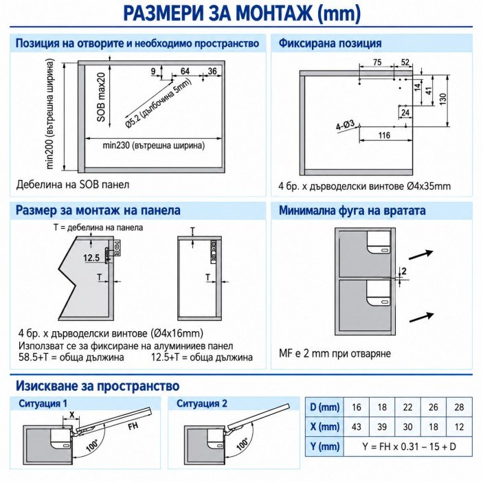 IVENTO Механизъм за повдигаща врата Push Open 07L.104.10-11-12 - 7. Амортисьори и ножици за повдигащи и падащи вратички IVENTO Механизъм за повдигаща врата Push Open 7. Амортисьори и ножици за повдигащи и падащи вратички