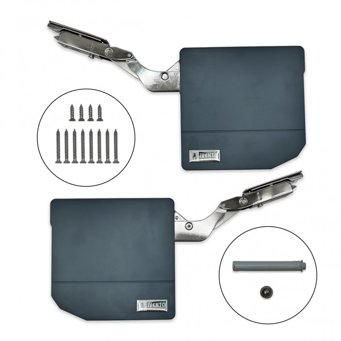 IVENTO Механизъм за повдигаща врата Push Open  7. Амортисьори и ножици за повдигащи и падащи вратички