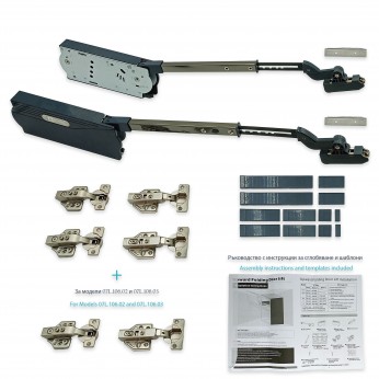 IVENTO К Folding lift door mechanism for kitchen cabinet 7. Dampers and scissors for lifting and falling doors