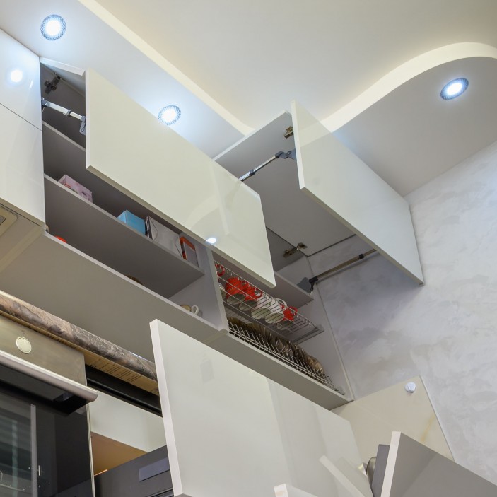 Механизъм за сгъваема повдигаща врата за кухненски шкаф 07L.106.00-01-02-03 - 7. Амортисьори и ножици за повдигащи и падащи вратички Механизъм за сгъваема повдигаща врата за кухненски шкаф 7. Амортисьори и ножици за повдигащи и падащи вратички