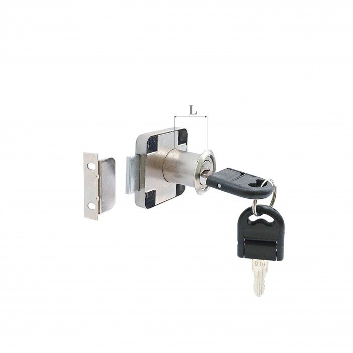 Square drawer lock L21mm. Drawer and glass locks