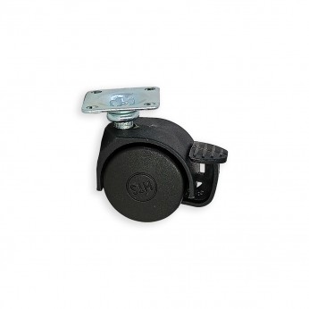 Twin wheel caster with brake ф30 Furniture casters