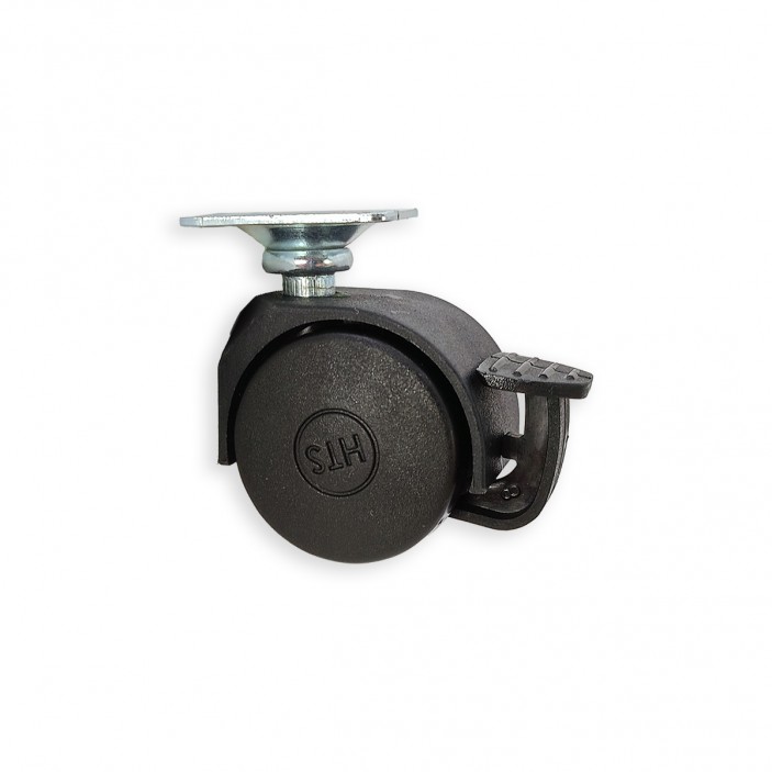 Twin wheel caster with brake ф30 09L.007.02 - Furniture casters Twin wheel caster with brake ф30 Furniture casters
