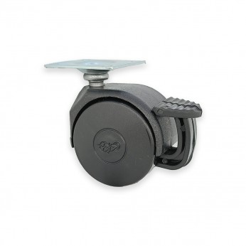 Twin wheel caster with brake ф40 LUX Furniture casters