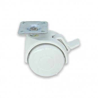 Twin wheel caster with brake ф49 Furniture casters