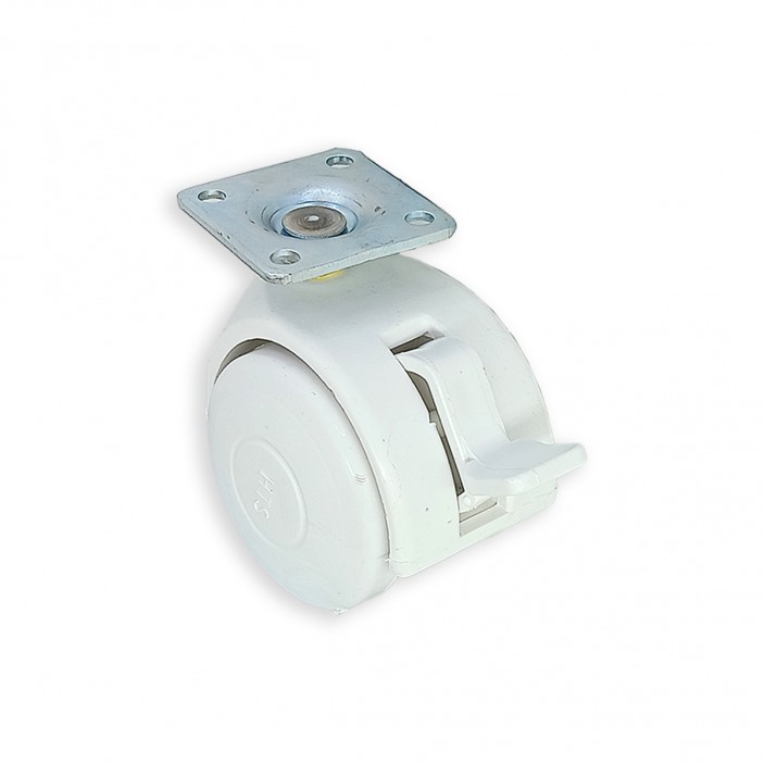 Twin wheel caster with brake ф49 09L.012.10 - Furniture casters Twin wheel caster with brake ф49 Furniture casters