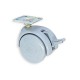 Twin wheel caster with brake ф49 gray 09L.012.10 - Furniture casters Twin wheel caster with brake ф49 gray Furniture casters
