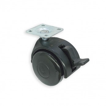Twin wheel caster with brake ф50 LUX Furniture casters