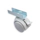 Twin wheel caster with U-plate and brake ф50 white 09L.022.01 - Furniture casters Twin wheel caster with U-plate and brake ф50 white Furniture casters