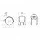 Double castor, black, Ø50, height 65 mm, up to 35 kg 9. Furniture casters