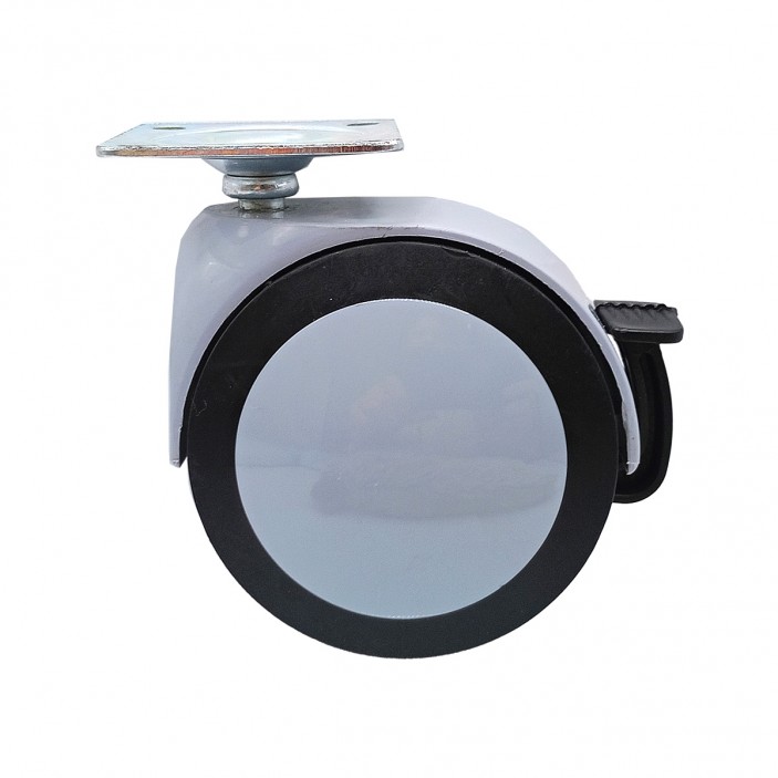 Twin wheel caster with brake ф75 09L.027.10 - Furniture casters Twin wheel caster with brake ф75 Furniture casters