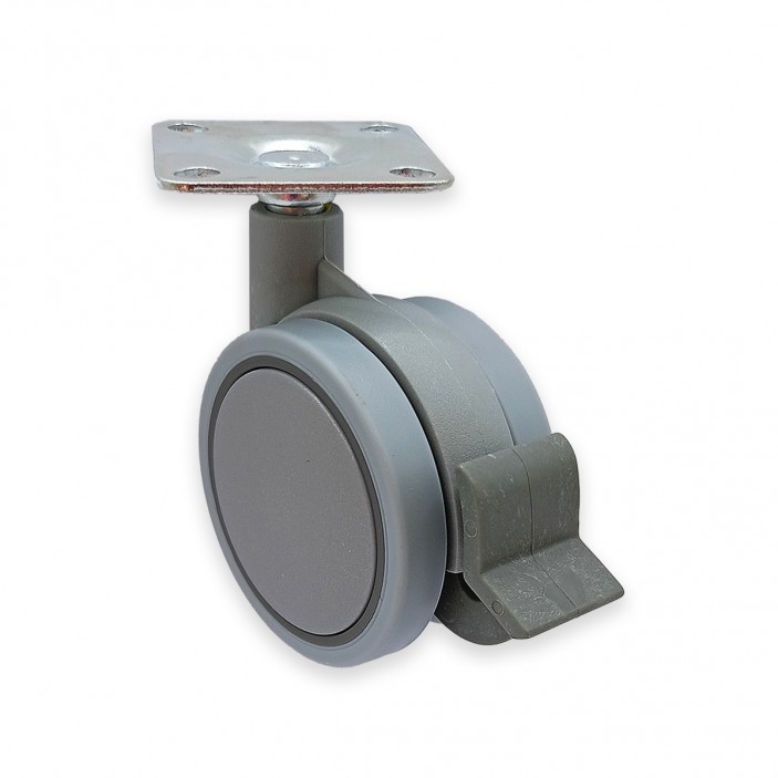 Twin wheel caster with brake ф60 IVENTO 09L.029.10 - Furniture casters Twin wheel caster with brake ф60 IVENTO Furniture casters