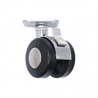 IVENTO Plastic castor with metal base, plate and stopper, Ø50 9. Furniture casters