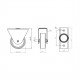 One-way caster wheel Ø48 mm, height 65 mm, load capacity up to 35 kg 9. Furniture casters