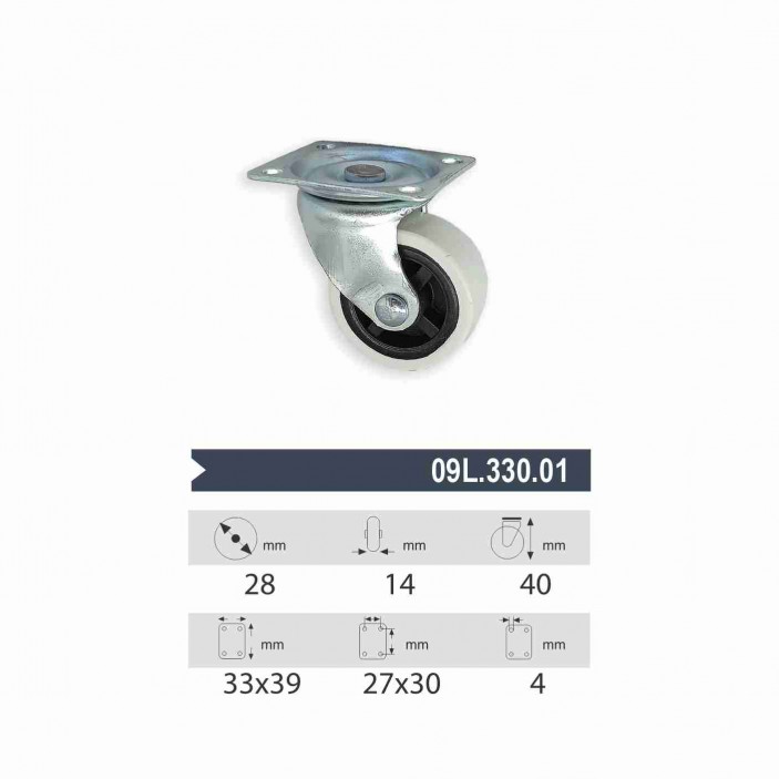 Ball bearing caster ф28 09L.330.01 - Furniture casters Ball bearing caster ф28 Furniture casters