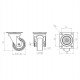 Castor with bearing Ø32, height 42 mm, up to 42 kg. 9. Furniture casters
