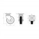 Caster with bearing, white-black, Ø50, height 70 mm, up to 35 kg. 9. Furniture casters