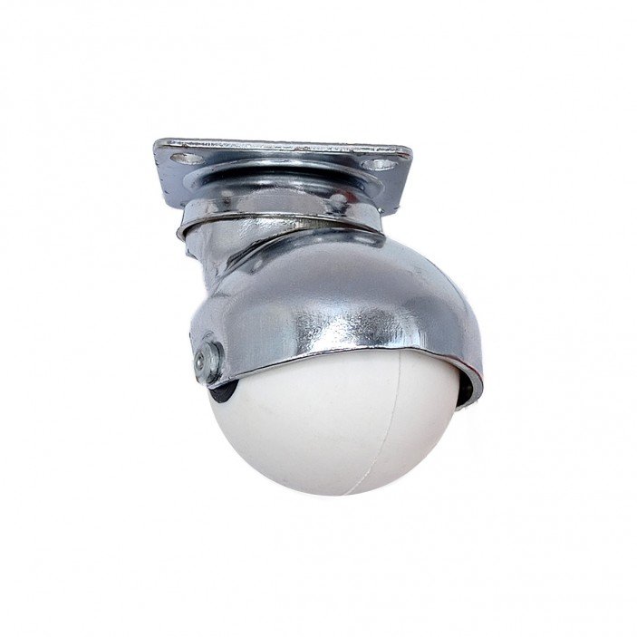 Spherical caster with double bearing, white, Ø50, height 70 mm, up to 50 kg 9. Furniture casters