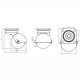 Spherical caster with double bearing, white, Ø50, height 70 mm, up to 50 kg 9. Furniture casters