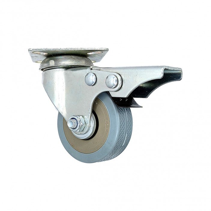 IVENTO Caster with double bearing and stopper, gray, Ø50, height 70 mm 9. Furniture casters