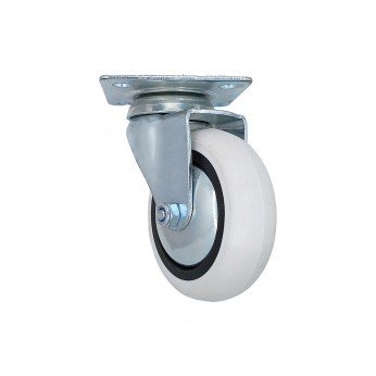 Caster with double bearing, white, Ø75, height 95 mm, up to 50 kg. 9. Furniture casters