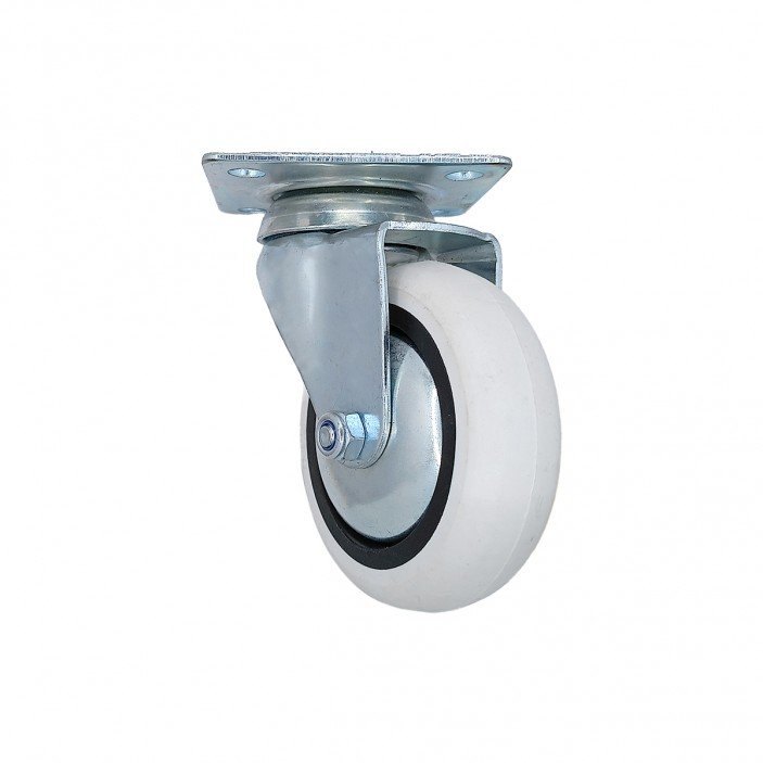 Caster with double bearing, white, Ø75, height 95 mm, up to 50 kg. 9. Furniture casters