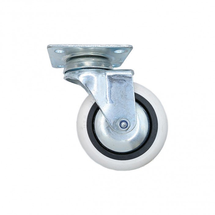 Caster with double bearing, white, Ø75, height 95 mm, up to 50 kg. 9. Furniture casters
