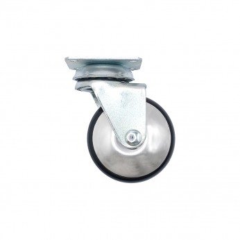 Decorative furniture castor Ф50 mm with double bearing - chrome, mounting with plate, load capacity 25 kg 9. Furniture casters
