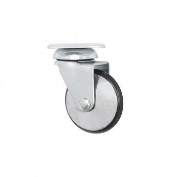 Decorative furniture castor Ф50 mm with double bearing - chrome, mounting with plate, load capacity 25 kg 9. Furniture casters