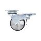 Декоративно мебелно колелце Ф50 мм с двоен лагер и стопер – хром, монтаж с планка, товароносимост 25 кг 9. Мебелни колелца