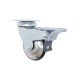 Декоративно мебелно колелце Ф50 мм с двоен лагер и стопер – хром, монтаж с планка, товароносимост 25 кг 9. Мебелни колелца