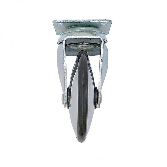 Декоративно мебелно колелце Ф75 мм с двоен лагер, монтаж с планка, товароносимост 30 кг 9. Мебелни колелца