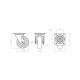 Decorative transparent castor with double bearing, plate mounting, chrome, Ø40 mm, height 49 mm, up to 25 kg 9. Furniture casters