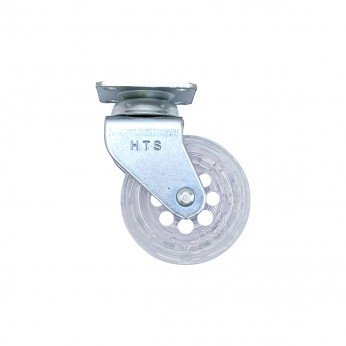 Decorative castor with double bearing, plate mounting, transparent, Ø50 mm, height 69 mm, up to 38 kg 9. Furniture casters