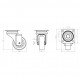 Decorative castor with double bearing, plate mounting, transparent, Ø50 mm, height 73 mm, up to 40 kg 9. Furniture casters