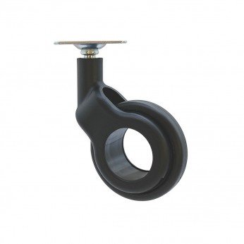 IVENTO K - Decorative furniture castor - black, Ø60