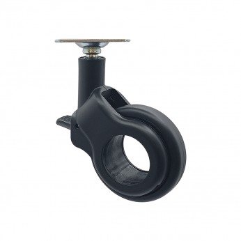 IVENTO K - Decorative furniture castor with stopper - black, Ø60